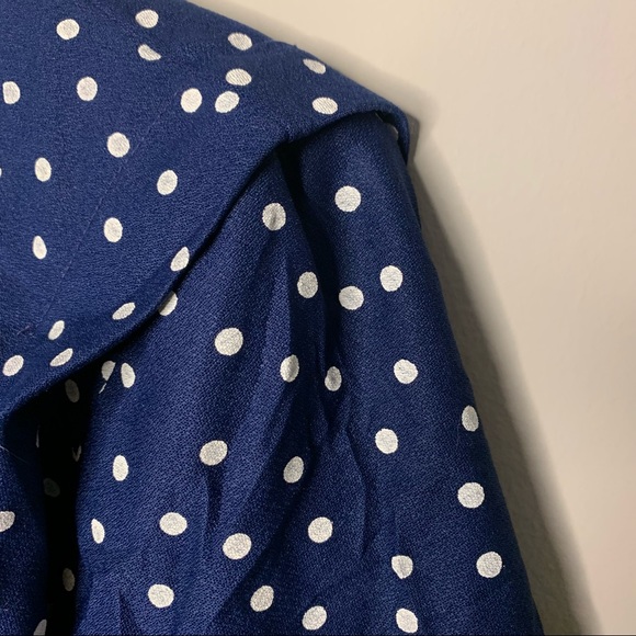 Vintage Navy Polka Dot Blouse - Picture 4 of 7